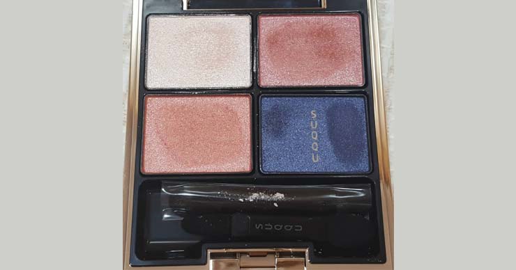 SUQQU四色眼影#10夕茜试色分享,这盘夕茜配色真的超美